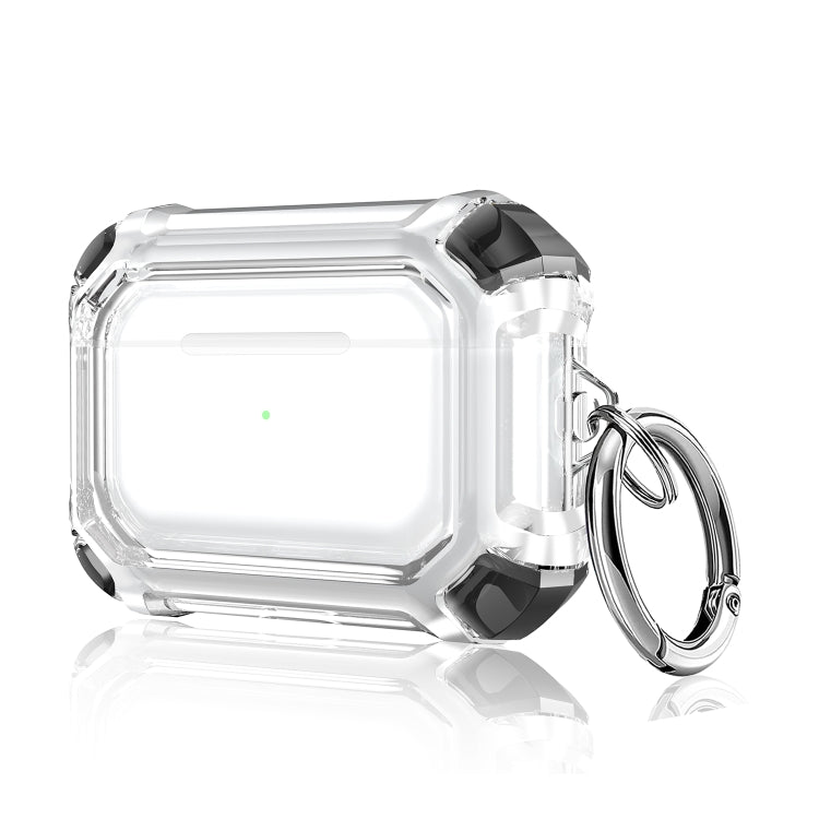 For AirPods Pro 2 Dual-color PC Shockproof Earphone Case with Hook(Black) - For AirPods Pro 2 by PMC Jewellery | Online Shopping South Africa | PMC Jewellery | Buy Now Pay Later Mobicred