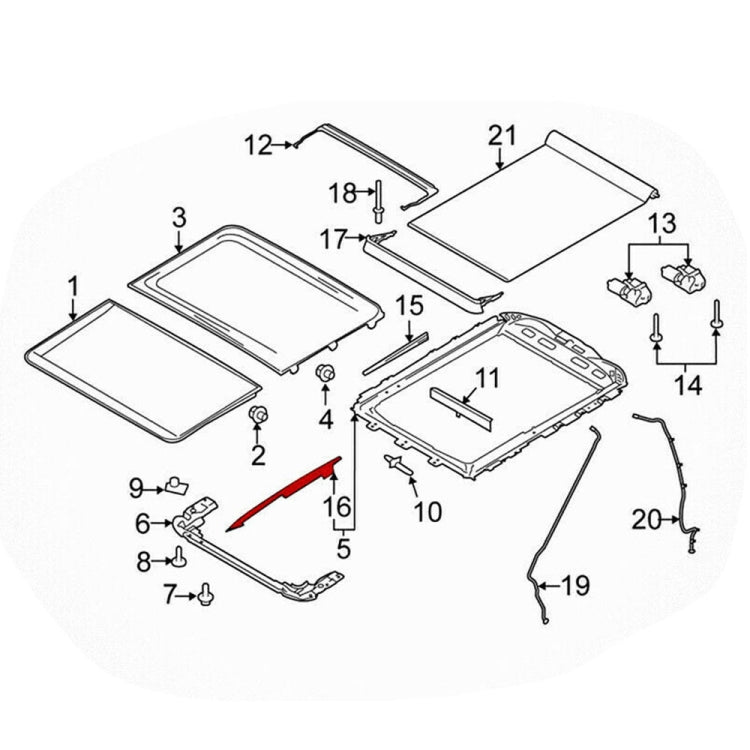 For Ford F-150 2015-2020 / F-250 2017-2019 Car Sunroof Track Assembly Repair Kit - Others by PMC TechLife | Online Shopping South Africa | PMC TechLife | Buy Now Pay Later Mobicred