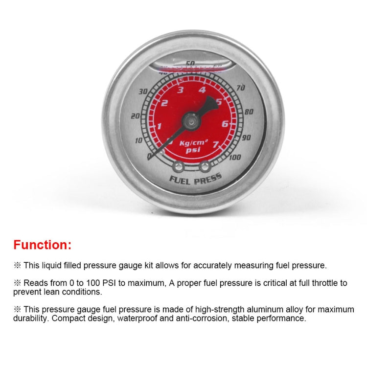 For Honda Civic Car Modification Fuel Pressure Gauge 0-100PSI(Blue) - free shipping - PMC TechLife - Order now!