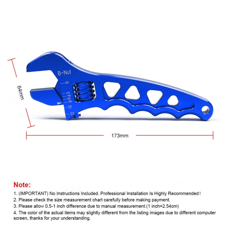 Car AN3-AN12 Adjustable Aluminum Wrench Hose Fitting Tool(Blue) - Sheet Metal Tools by PMC TechLife | Online Shopping South Africa | PMC TechLife | Buy Now Pay Later Mobicred