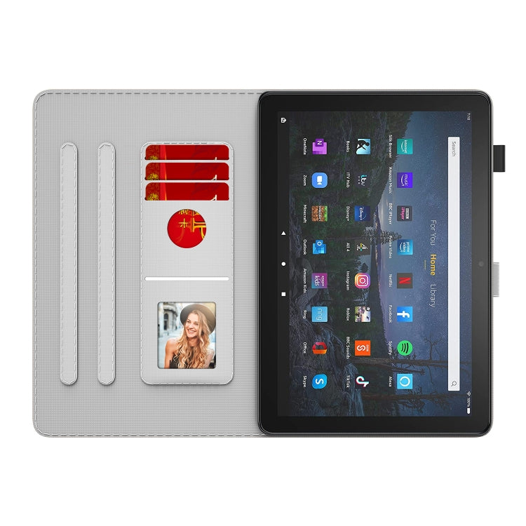 For Amazon Kindle Fire 7 2022 Watercolor Pattern Flip Leather Tablet Case(Autumn Leaves) - Amazon by PMC TechLife | Online Shopping South Africa | PMC TechLife | Buy Now Pay Later Mobicred