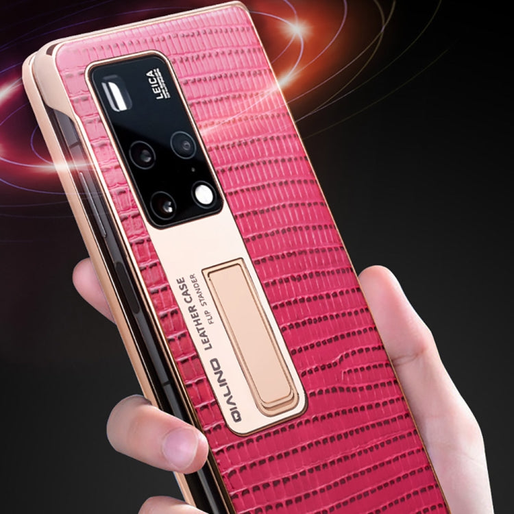 For Huawei Mate X2 QIALINO 2 in 1 Crocodile Pattern Genuine Leather + PC Phone Case(Red) - free shipping - PMC TechLife - Order now!