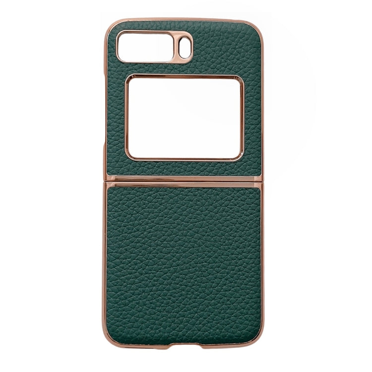 For Motorola Moto Razr 2022 Star Series Nano Electroplating PU Phone Case(Forest Green) - Motorola Cases by PMC TechLife | Online Shopping South Africa | PMC TechLife | Buy Now Pay Later Mobicred