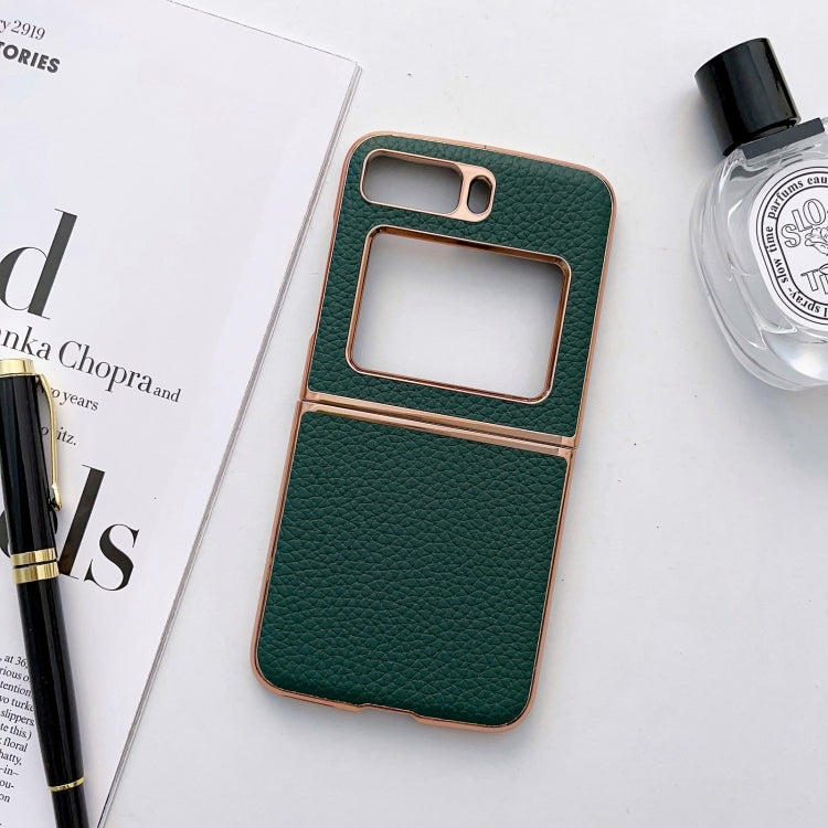 For Motorola Moto Razr 2022 Star Series Nano Electroplating PU Phone Case(Forest Green) - Motorola Cases by PMC TechLife | Online Shopping South Africa | PMC TechLife | Buy Now Pay Later Mobicred