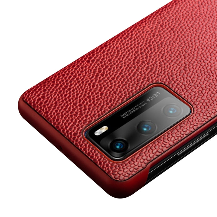 For Huawei P40 QIALINO XiangNai Texture Side Window View Leather Phone Case(Red) - free shipping - PMC TechLife - Order now!