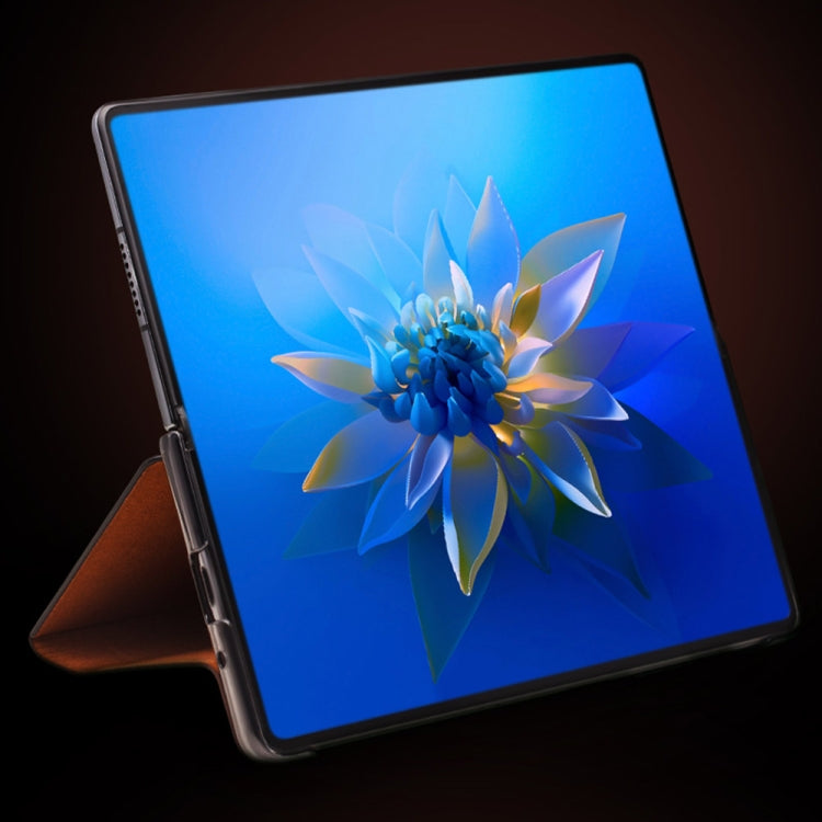 For Huawei Mate X2 QIALINO Crocodile Pattern Side Window View Genuine Leather Phone Case(Black) - free shipping - PMC TechLife - Order now!