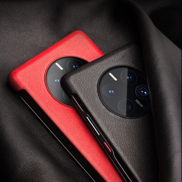 For Huawei Mate 50 QIALINO Genuine Leather Side Window View Smart Phone Case(Red) - free shipping - PMC TechLife - Order now!