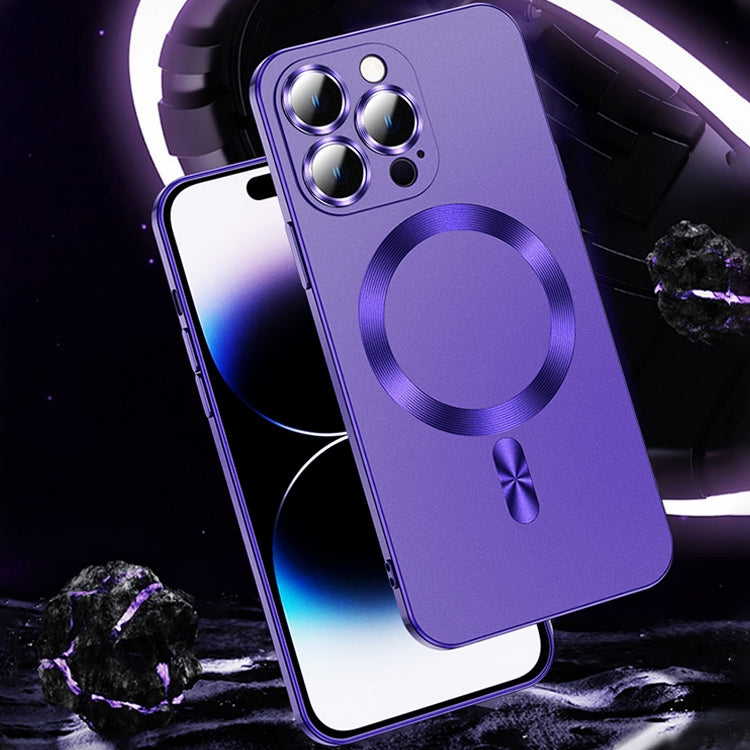 For iPhone 14 Plus Liquid Lens Protector Magsafe Phone Case(Dark Purple) - iPhone 14 Plus Cases by PMC TechLife | Online Shopping South Africa | PMC TechLife