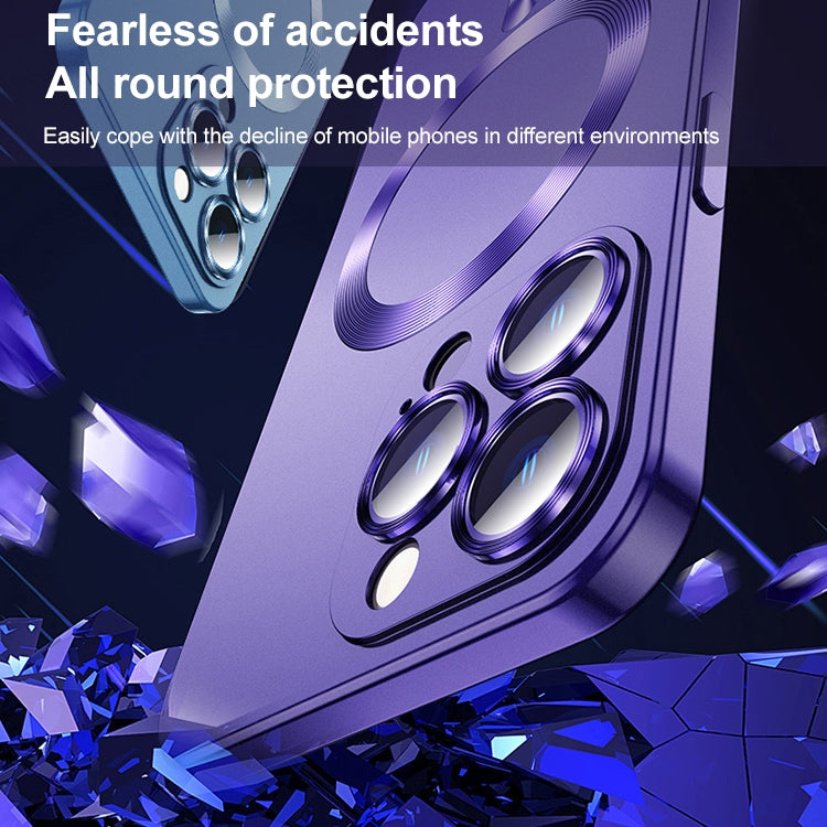 For iPhone 14 Pro Max Liquid Lens Protector Magsafe Phone Case(Dark Purple) - iPhone 14 Pro Max Cases by PMC TechLife | Online Shopping South Africa | PMC TechLife