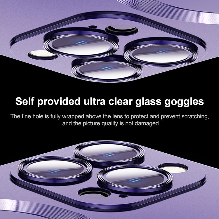 For iPhone 12 Liquid Lens Protector Magsafe Phone Case(Dark Purple) - iPhone 12 / 12 Pro Cases by PMC TechLife | Online Shopping South Africa | PMC TechLife