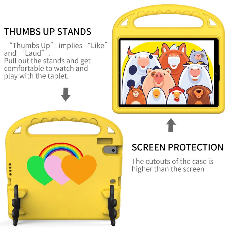 For Lenovo Tab B10 10.1 2020 Love Small Palm Holder EVA Tablet Case(Yellow) - Lenovo by PMC TechLife | Online Shopping South Africa | PMC TechLife | Buy Now Pay Later Mobicred