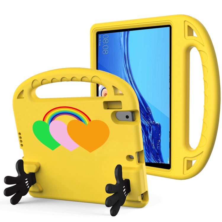 For Huawei MediaPad T5 10 Love Small Palm Holder EVA Tablet Case(Yellow) - Huawei by PMC TechLife | Online Shopping South Africa | PMC TechLife | Buy Now Pay Later Mobicred
