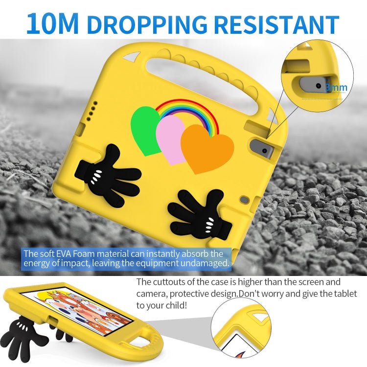 For Lenovo Tab M10 FHD TB-X605FC 10.1 Love Small Palm Holder EVA Tablet Case(Yellow) - Lenovo by PMC TechLife | Online Shopping South Africa | PMC TechLife | Buy Now Pay Later Mobicred