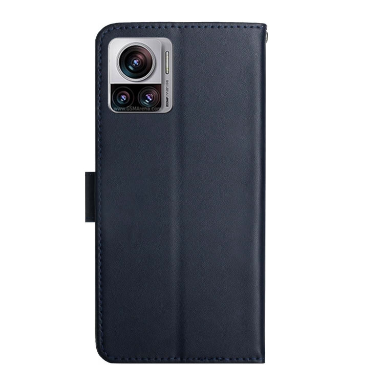 For Motorola Edge 30 Ultra/Moto X30 Pro Genuine Leather Fingerprint-proof Flip Phone Case(Blue) - Motorola Cases by PMC TechLife | Online Shopping South Africa | PMC TechLife | Buy Now Pay Later Mobicred