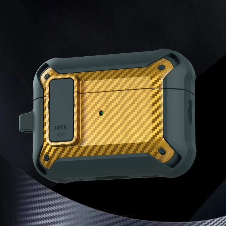 For AirPods Pro 2 Bumblebee Carbon Fiber Earphone Protective Case(Green Yellow) - For AirPods Pro 2 by PMC Jewellery | Online Shopping South Africa | PMC Jewellery | Buy Now Pay Later Mobicred