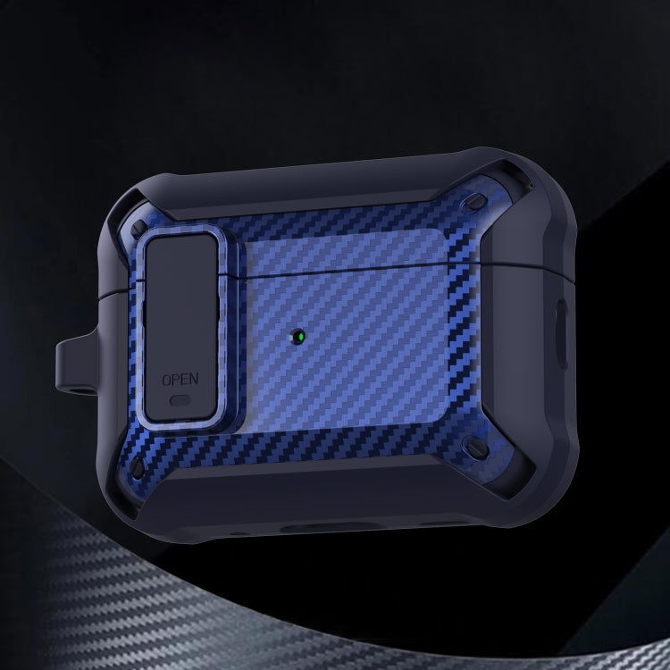 For AirPods Pro 2 Bumblebee Carbon Fiber Earphone Protective Case(Blue) - For AirPods Pro 2 by PMC Jewellery | Online Shopping South Africa | PMC Jewellery | Buy Now Pay Later Mobicred