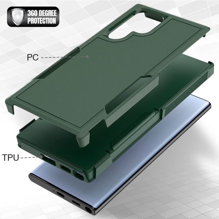 For Samsung Galaxy S22 Ultra 5G 2 in 1 PC + TPU Phone Case(Dark Green) - Galaxy S22 Ultra 5G Cases by PMC TechLife | Online Shopping South Africa | PMC TechLife