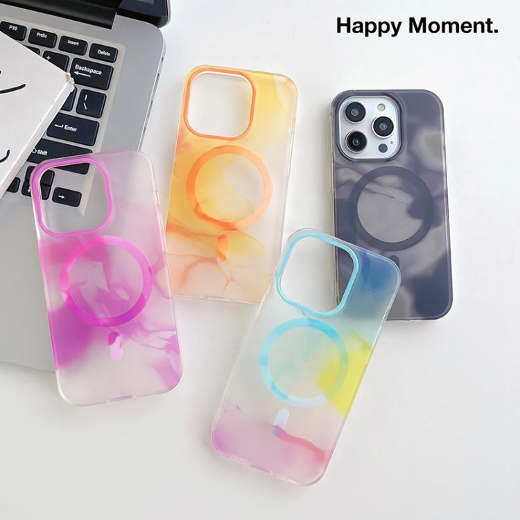 For iPhone 14 Plus Watercolor Magsafe Phone Case(Yellow) - free shipping - PMC TechLife - Order now!