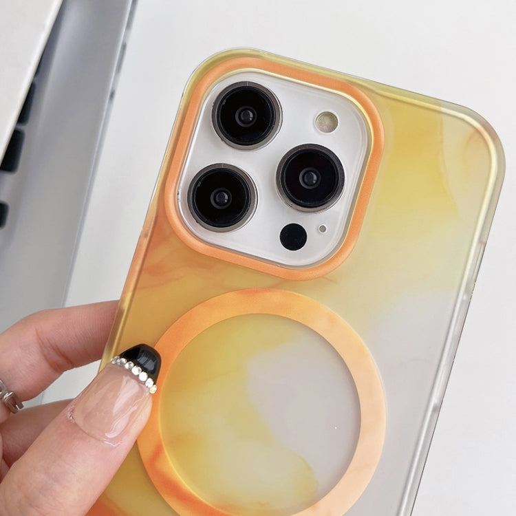 For iPhone 12 Watercolor Magsafe Phone Case(Yellow) - iPhone 12 / 12 Pro Cases by PMC TechLife | Online Shopping South Africa | PMC TechLife