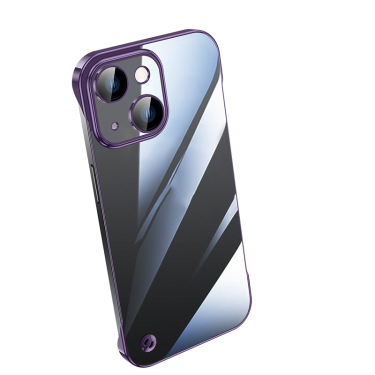 For iPhone 14 Electroplating Frameless Clear PC Phone Case(Purple) - free shipping - PMC Jewellery - Order now!