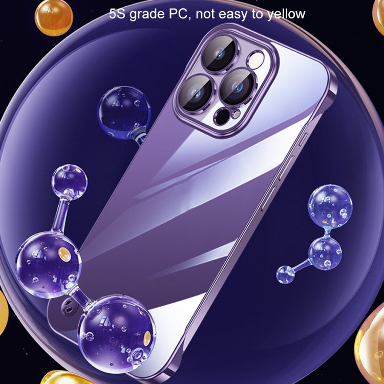 For iPhone 14 Electroplating Frameless Clear PC Phone Case(Purple) - free shipping - PMC Jewellery - Order now!