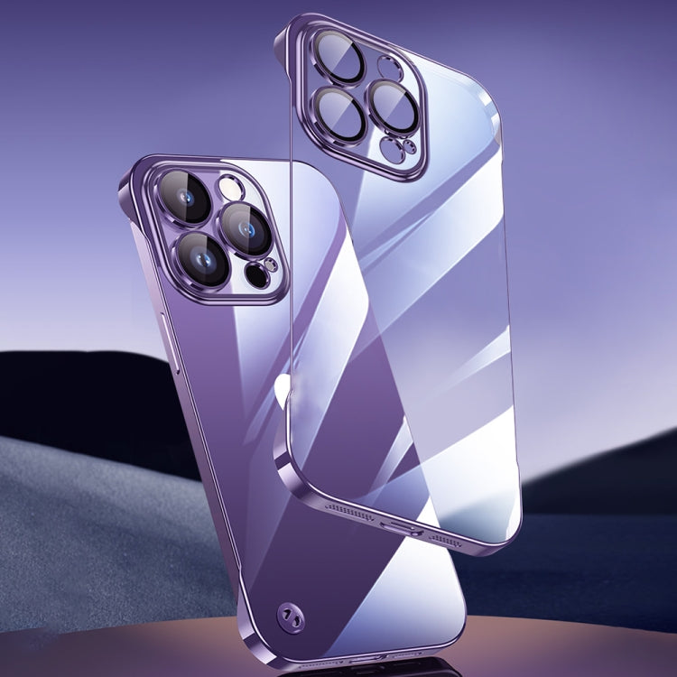 For iPhone 14 Plus Electroplating Frameless Clear PC Phone Case(Sierra Blue) - free shipping - PMC Jewellery - Order now!