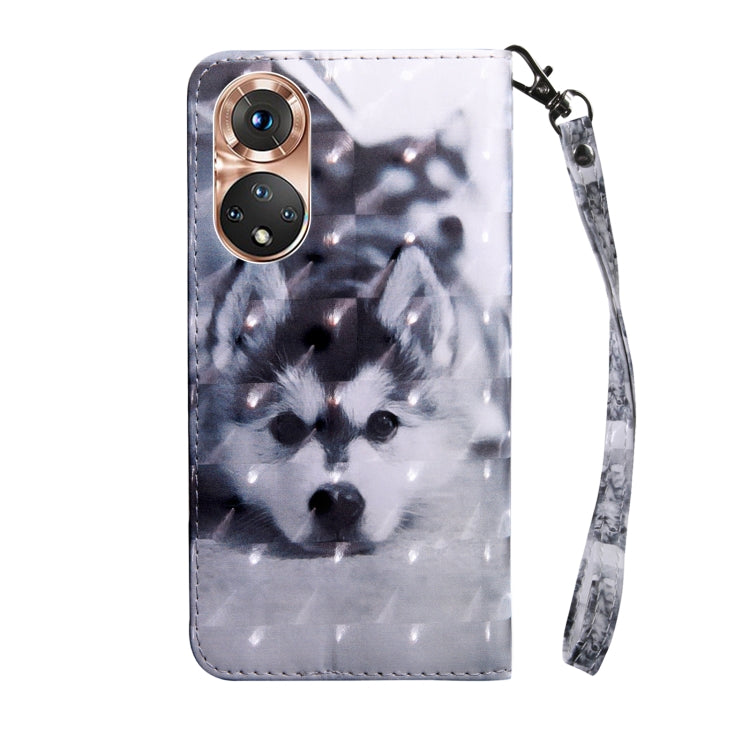 For Honor 50 3D Painted Leather Phone Case(Husky) - Honor Cases by PMC TechLife | Online Shopping South Africa | PMC TechLife