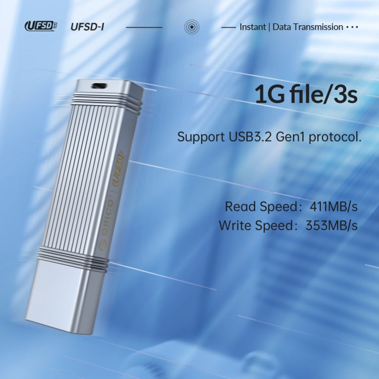 ORICO USB Solid State Flash Drive, Read: 520MB/s, Write: 450MB/s, Memory:256GB, Port:USB-A(Silver) - free shipping - PMC Jewellery - Order now!