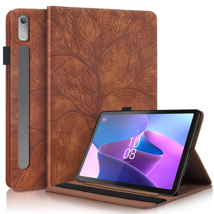 For Lenovo Tab P11 Pro Gen 2 Life Tree Series Horizontal Flip Leather Case with Holder(Brown) - Lenovo by PMC TechLife | Online Shopping South Africa | PMC TechLife | Buy Now Pay Later Mobicred