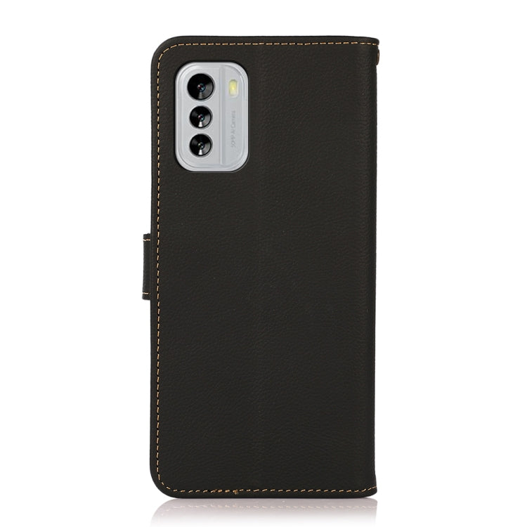 For Nokia G60 5G KHAZNEH Custer Genuine Leather RFID Phone Case(Black) - Nokia Cases by PMC TechLife | Online Shopping South Africa | PMC TechLife | Buy Now Pay Later Mobicred