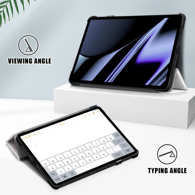 For OPPO Pad 11 inch 3-folding Magnetic Buckle Coloured Drawing Leather Tablet Case(Lazy Cat) - OPPO by PMC TechLife | Online Shopping South Africa | PMC TechLife | Buy Now Pay Later Mobicred