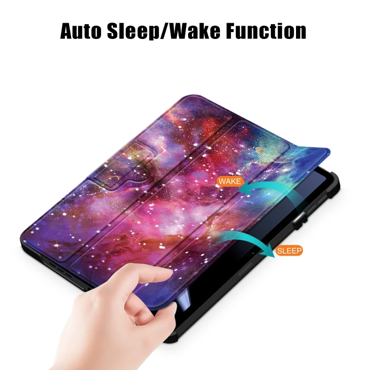 For OPPO Pad 11 inch 3-folding Magnetic Buckle Coloured Drawing Leather Tablet Case(Milky Way) - OPPO by PMC TechLife | Online Shopping South Africa | PMC TechLife | Buy Now Pay Later Mobicred