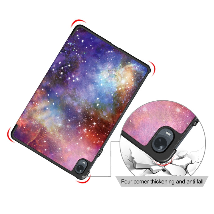For OPPO Pad 11 inch 3-folding Magnetic Buckle Coloured Drawing Leather Tablet Case(Milky Way) - OPPO by PMC TechLife | Online Shopping South Africa | PMC TechLife | Buy Now Pay Later Mobicred