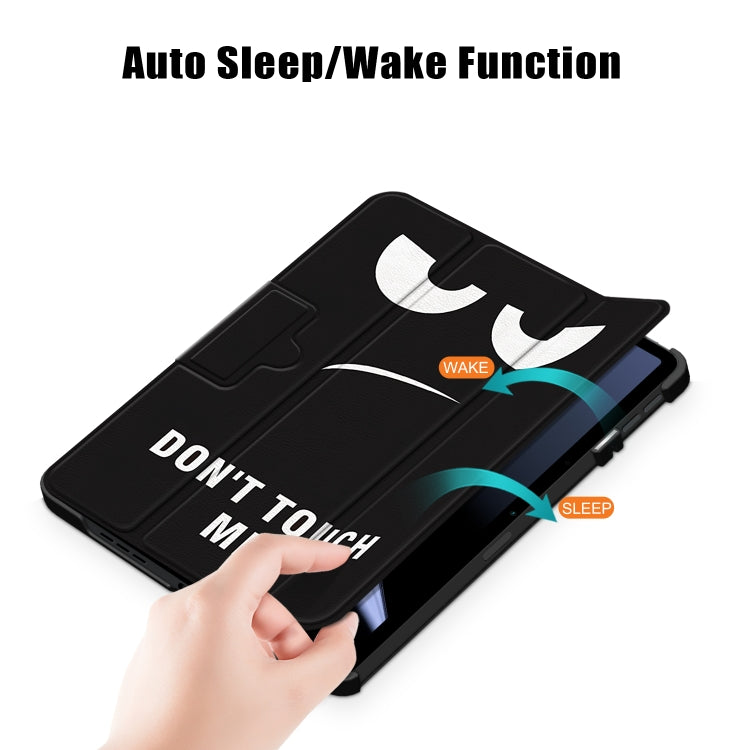 For OPPO Pad 11 inch 3-folding Magnetic Buckle Coloured Drawing Leather Tablet Case(Big Eyes) - OPPO by PMC TechLife | Online Shopping South Africa | PMC TechLife | Buy Now Pay Later Mobicred