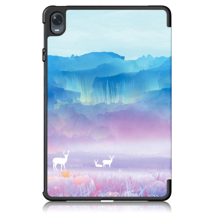 For OPPO Pad 11 inch 3-folding Magnetic Buckle Coloured Drawing Leather Tablet Case(Dream Deer) - OPPO by PMC TechLife | Online Shopping South Africa | PMC TechLife | Buy Now Pay Later Mobicred