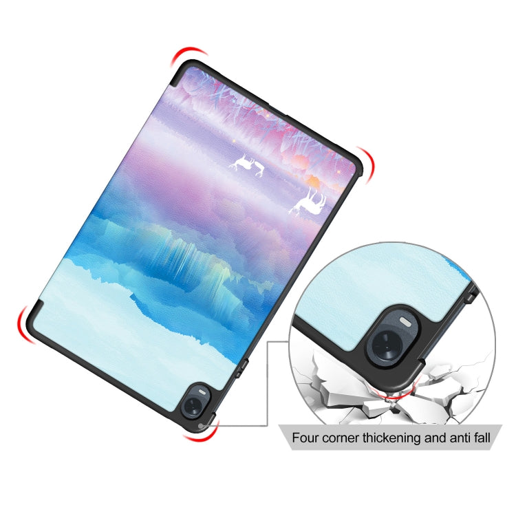 For OPPO Pad 11 inch 3-folding Magnetic Buckle Coloured Drawing Leather Tablet Case(Dream Deer) - OPPO by PMC TechLife | Online Shopping South Africa | PMC TechLife | Buy Now Pay Later Mobicred