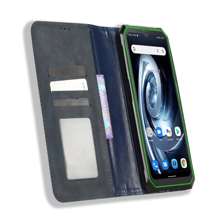 For Blackview BV7100 Magnetic Buckle Retro Texture Leather Phone Case(Blue) - More Brand by PMC TechLife | Online Shopping South Africa | PMC TechLife