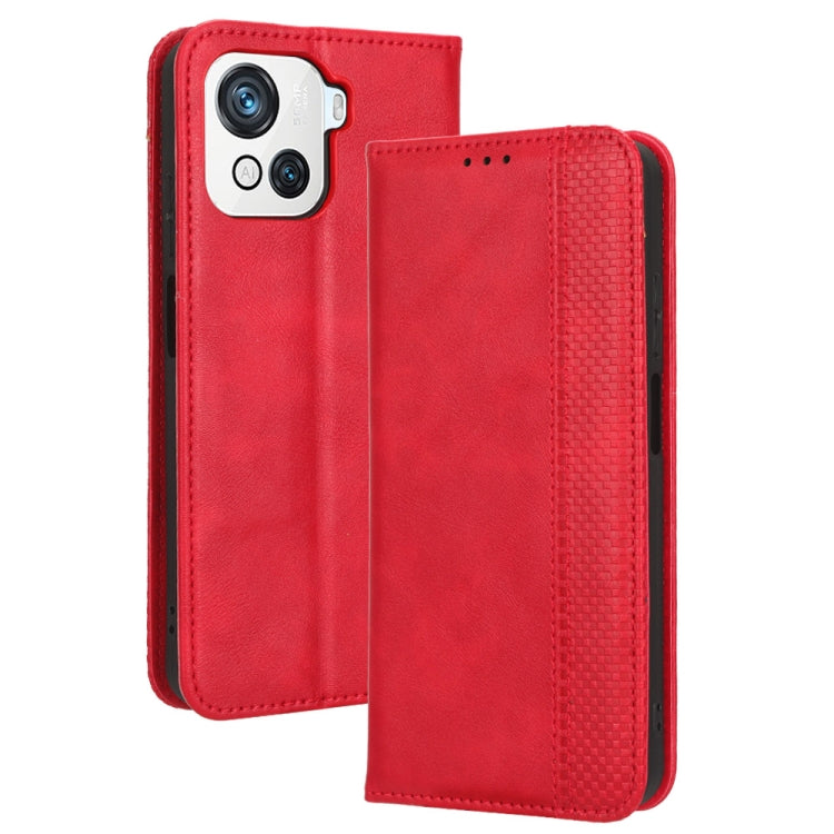 For Blackview OSCAL C80 Magnetic Buckle Retro Texture Leather Phone Case(Red) - More Brand by PMC TechLife | Online Shopping South Africa | PMC TechLife | Buy Now Pay Later Mobicred