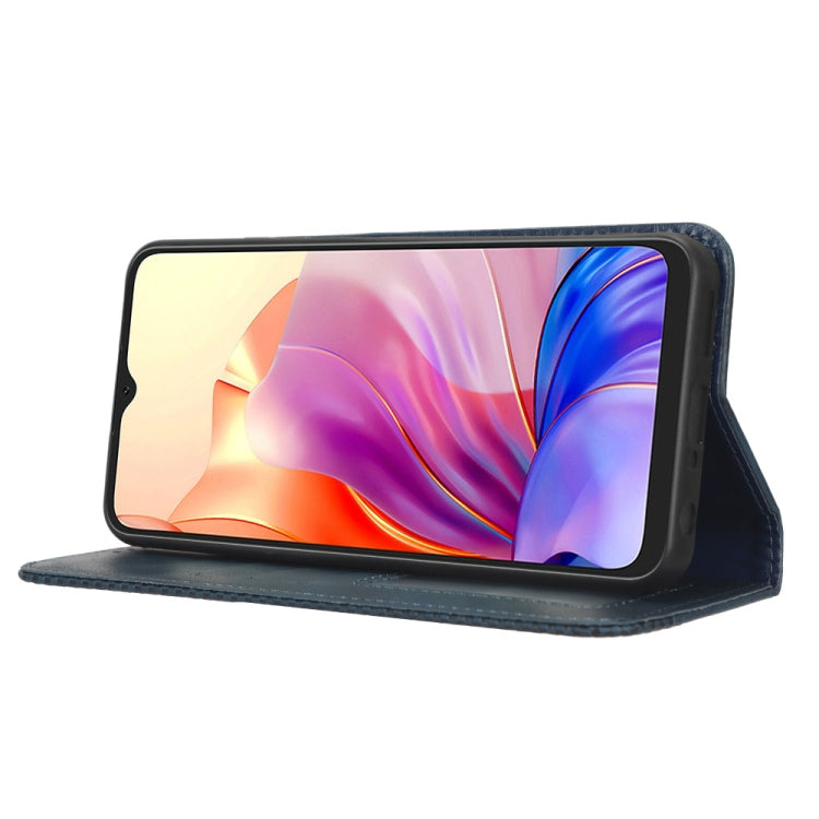 For Blackview OSCAL C80 Magnetic Buckle Retro Texture Leather Phone Case(Blue) - More Brand by PMC TechLife | Online Shopping South Africa | PMC TechLife | Buy Now Pay Later Mobicred