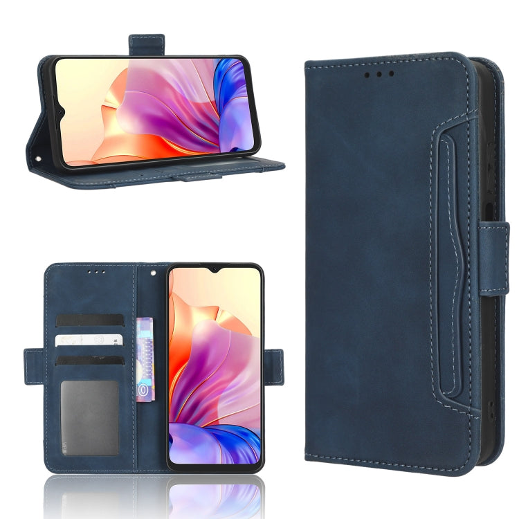 For Blackview OSCAL C80 Skin Feel Calf Texture Card Slots Leather Phone Case(Blue) - More Brand by PMC TechLife | Online Shopping South Africa | PMC TechLife | Buy Now Pay Later Mobicred