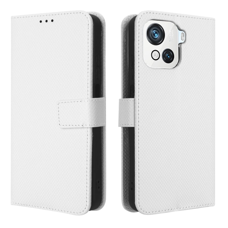 For Blackview OSCAL C80 Diamond Texture Leather Phone Case(White) - More Brand by PMC TechLife | Online Shopping South Africa | PMC TechLife