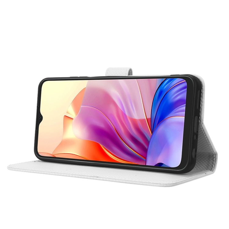 For Blackview OSCAL C80 Diamond Texture Leather Phone Case(White) - More Brand by PMC TechLife | Online Shopping South Africa | PMC TechLife