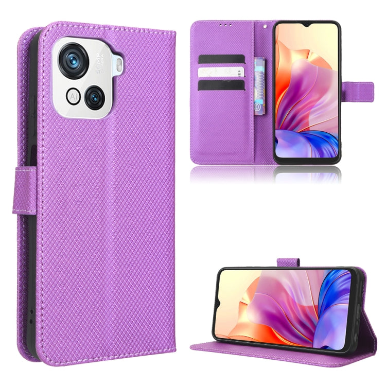 For Blackview OSCAL C80 Diamond Texture Leather Phone Case(Purple) - More Brand by PMC TechLife | Online Shopping South Africa | PMC TechLife | Buy Now Pay Later Mobicred