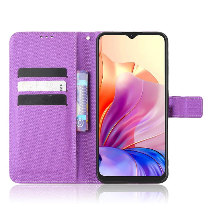 For Blackview OSCAL C80 Diamond Texture Leather Phone Case(Purple) - More Brand by PMC TechLife | Online Shopping South Africa | PMC TechLife | Buy Now Pay Later Mobicred