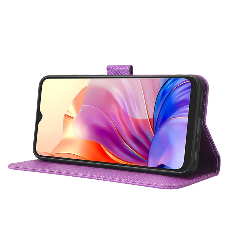 For Blackview OSCAL C80 Diamond Texture Leather Phone Case(Purple) - More Brand by PMC TechLife | Online Shopping South Africa | PMC TechLife | Buy Now Pay Later Mobicred