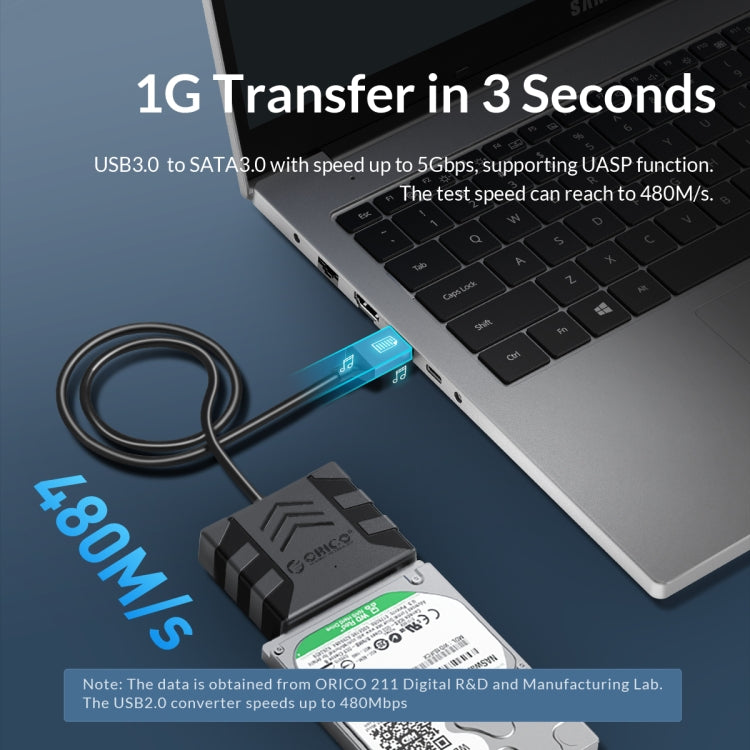 ORICO UTS1 Type-C / USB-C USB 3.0 2.5-inch SATA HDD Adapter with Silicone Case, Cable Length:1m - free shipping - PMC Jewellery - Order now!