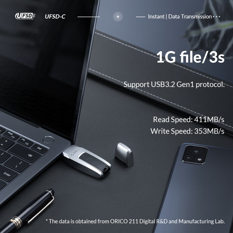 ORICO UFS Flash Drive, Read: 411MB/s, Write: 350MB/s, Memory:64GB, Port:USB-A(Silver) - free shipping - PMC Jewellery - Order now!