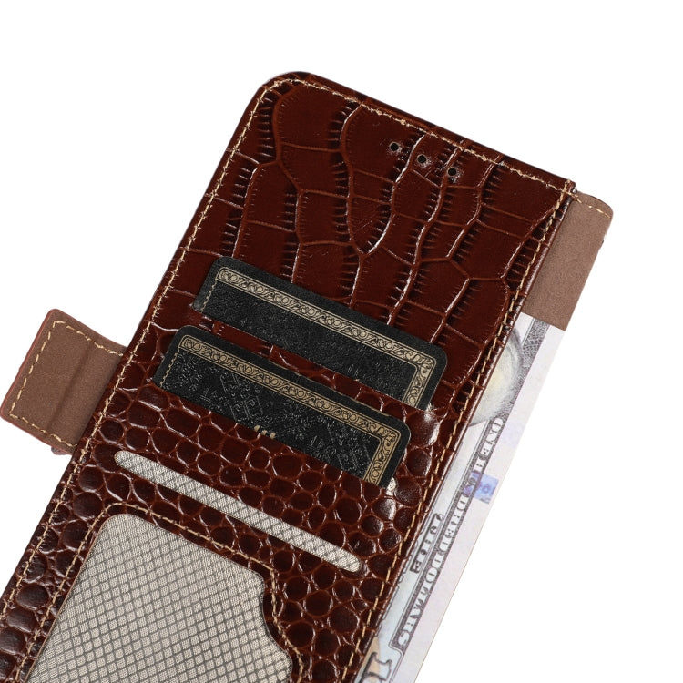 For Honor X20 SE Crocodile Top Layer Cowhide Leather Phone Case(Brown) - Honor Cases by PMC TechLife | Online Shopping South Africa | PMC TechLife | Buy Now Pay Later Mobicred