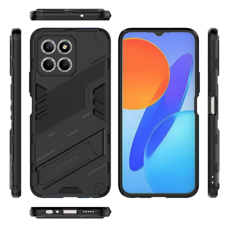 For Honor X8 5G Punk Armor PC + TPU Phone Case with Holder(Black) - Honor Cases by PMC TechLife | Online Shopping South Africa | PMC TechLife | Buy Now Pay Later Mobicred
