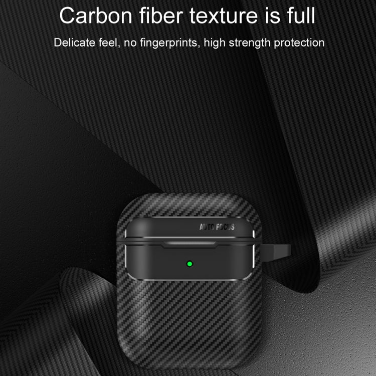For AirPods 1 / 2 Carbon Fiber Texture Anti-fall Earphone Protective Case(Purple) - For AirPods 1/2 by PMC Jewellery | Online Shopping South Africa | PMC Jewellery | Buy Now Pay Later Mobicred